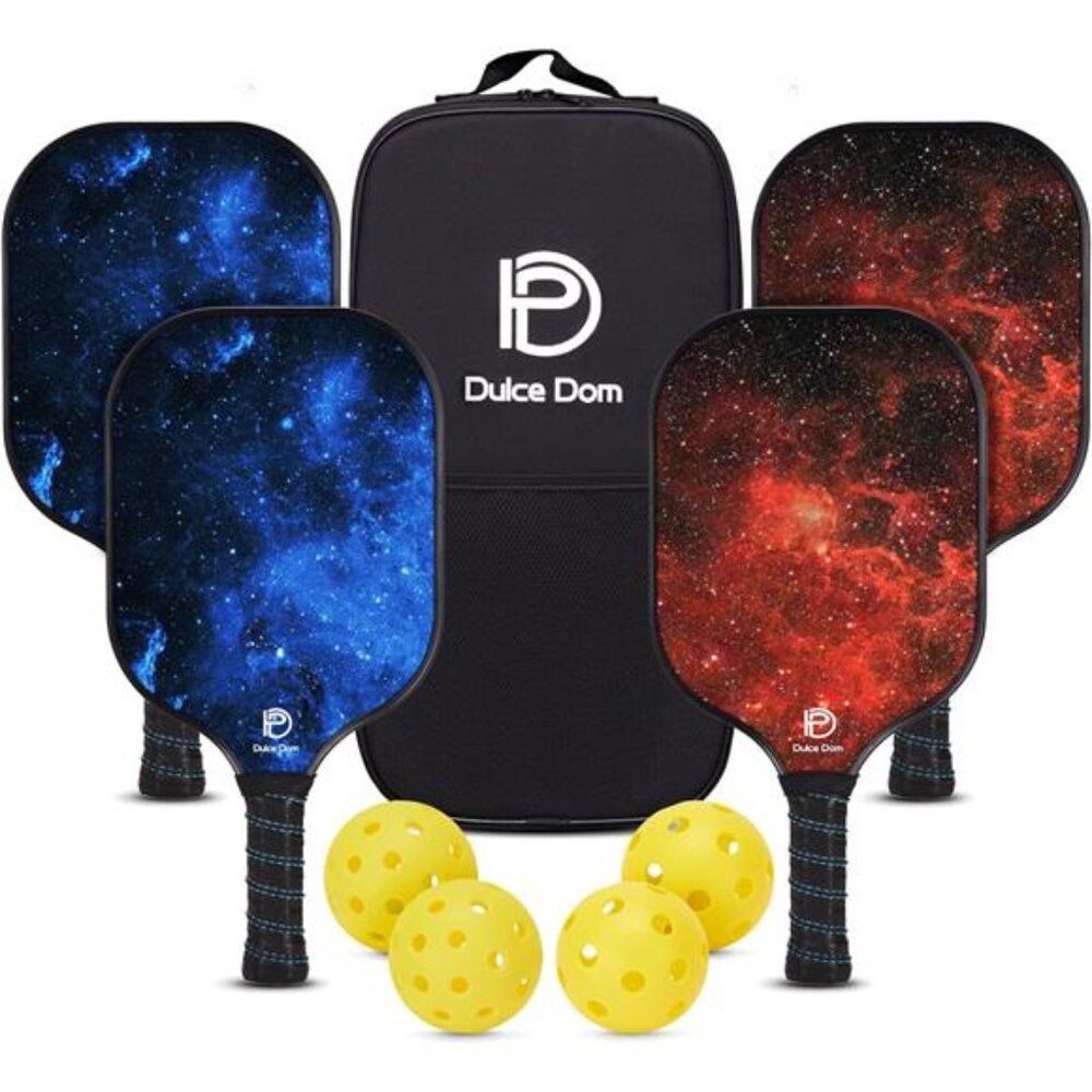 Pickleball Paddles, USAPA Approved Fiberglass/Graphite Pickleball Set of 2/4